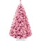 Best Choice Products Prelit Pink Artificial Christmas Tree, Snow Flocked Fir Holiday Decoration